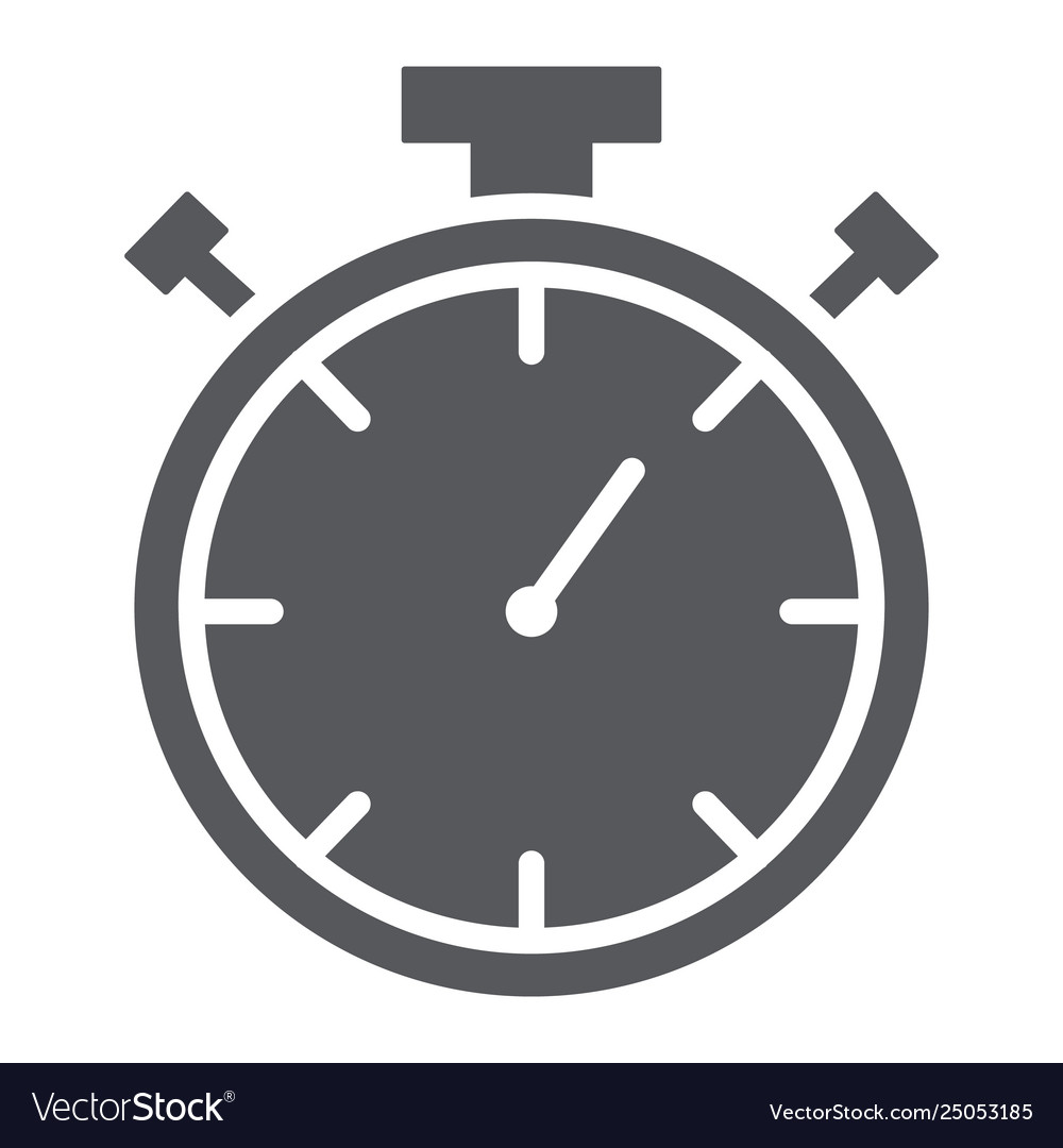 Stopwatch glyph icon, measure and countdown, timer sign, vector ...