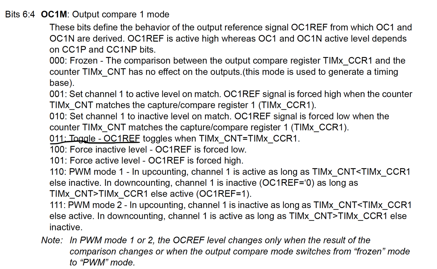 Output compare. Output compare no output stm32.