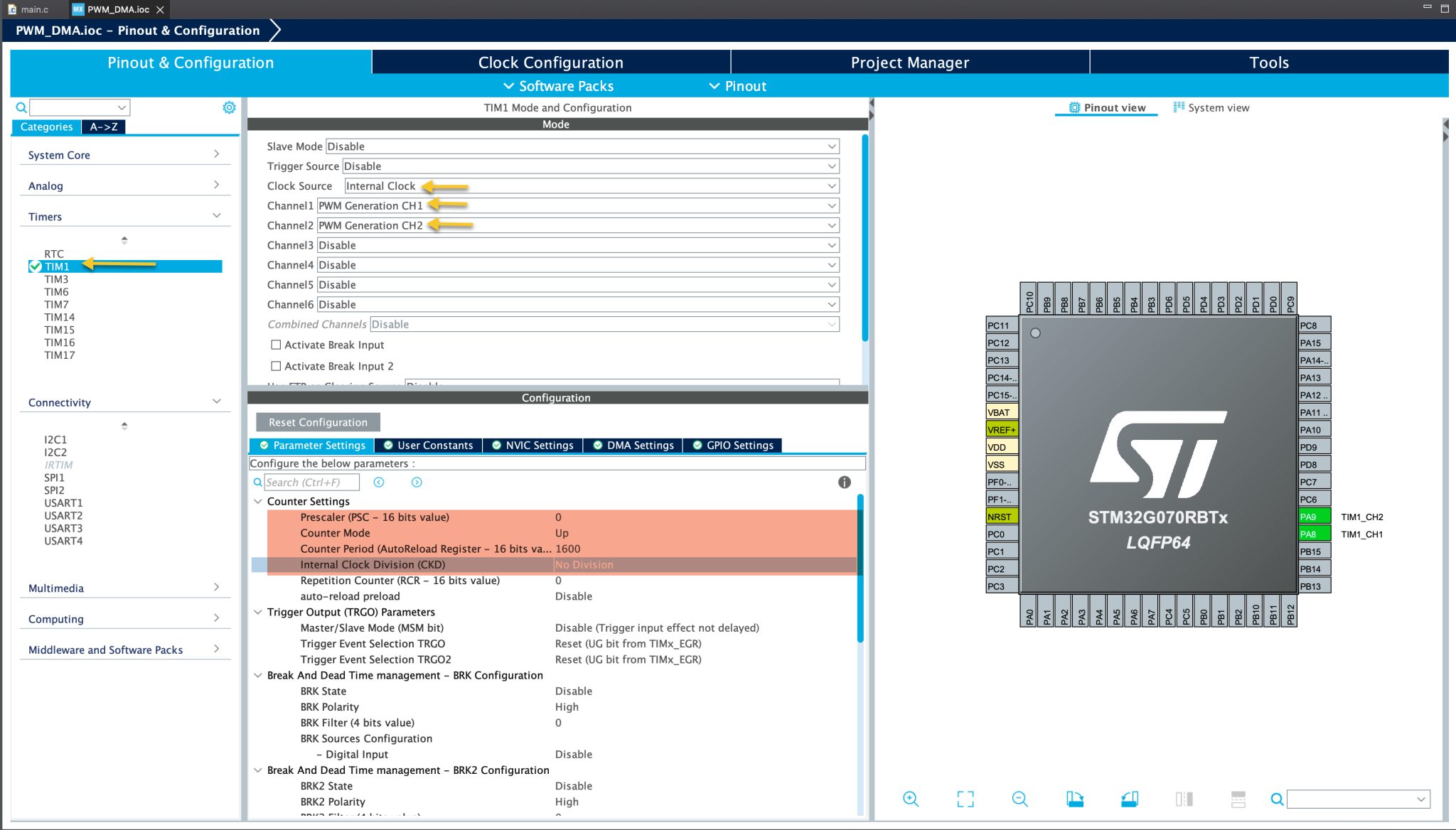 Getting Started with STM32G0 and STM32CubeIDE: Update Duty Cycle using ...