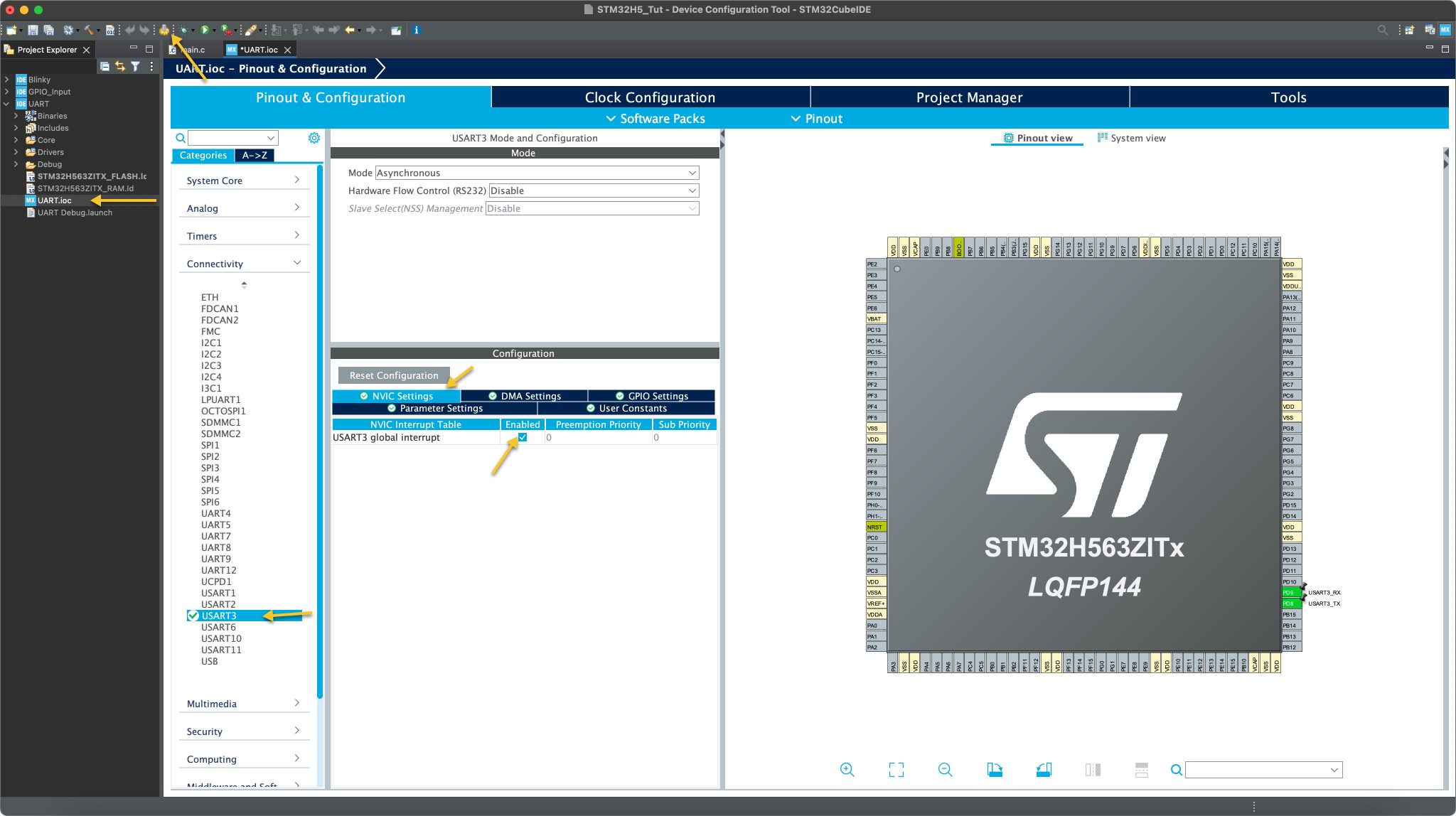 Getting Started with STM32H5 ARM Cortex M33: UART TX in DMA ...