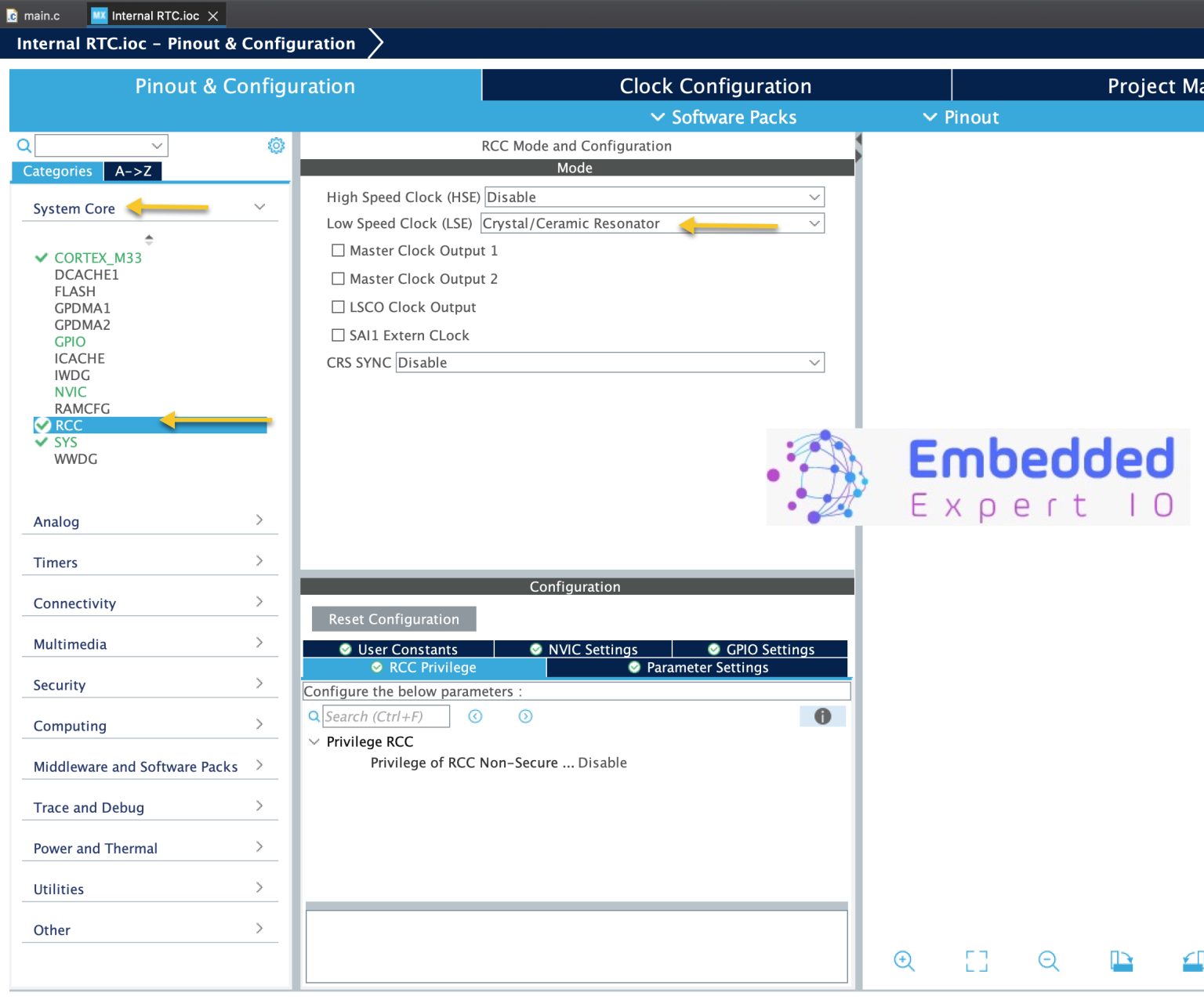Getting Started with STM32H5 ARM Cortex M33: Internal RTC ...